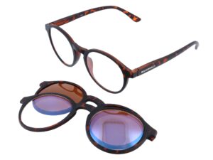 3-in-1 Reading Glasses – with Magnetic Clip voor Zonnebril & Blue Light Filter - Gamswild-Eyewear Brown